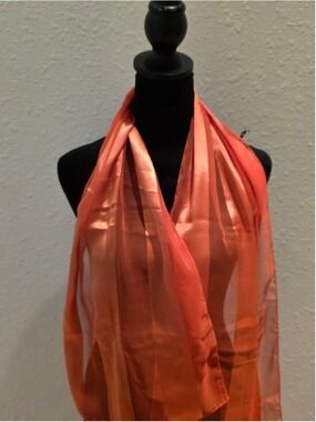 Women's Unbranded Orange Polyester Scarf One Size